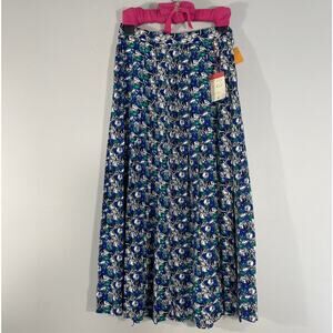 VTG BARONESA Women Pleated Floral Midi Skirt Size 6 Mislabeled as 8 Waist 26 in